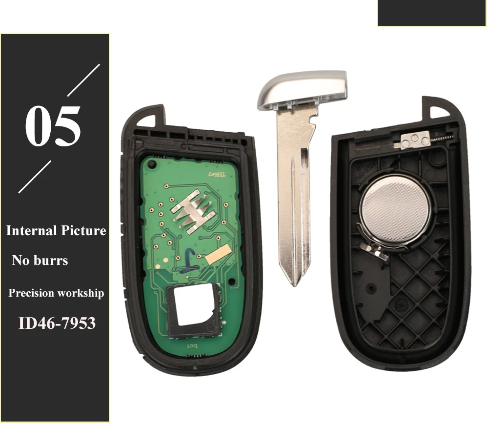 jingyuqin 2/3/4/5 Button Smart Remote Key M3N40821302 Fob 433MHz For Jeep Grand Cherokee 2013-2020 ID46 pcf7945 7953 Car Key Fob
