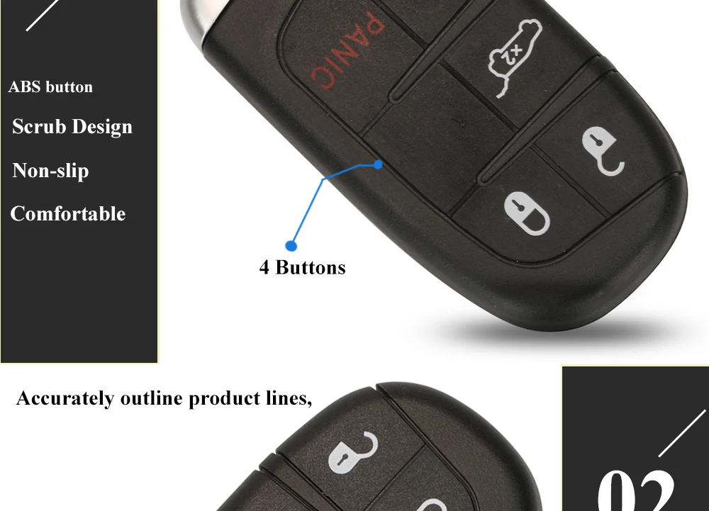 jingyuqin 2/3/4/5 Button Smart Remote Key M3N40821302 Fob 433MHz For Jeep Grand Cherokee 2013-2020 ID46 pcf7945 7953 Car Key Fob
