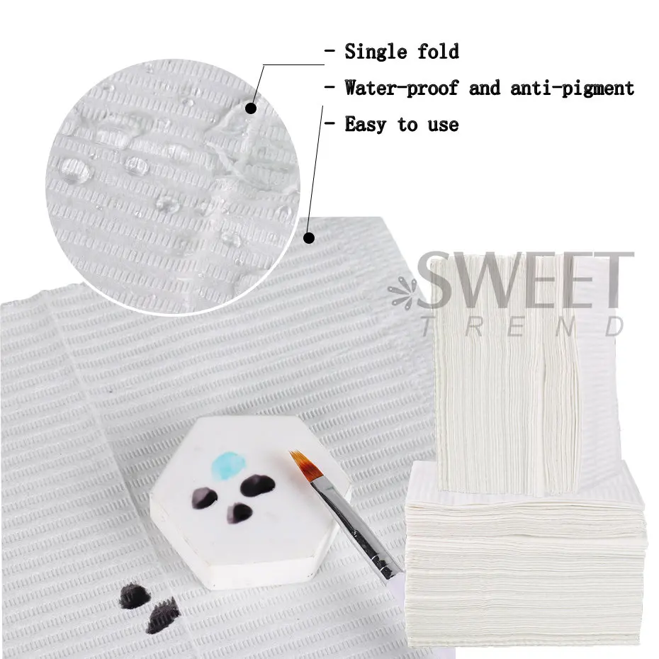 20/50pcs Waterproof Disposable Nail Table Mat Foldable Protection Pad Tool Practice Cleaning Hand Paper Manicure Accessories Set