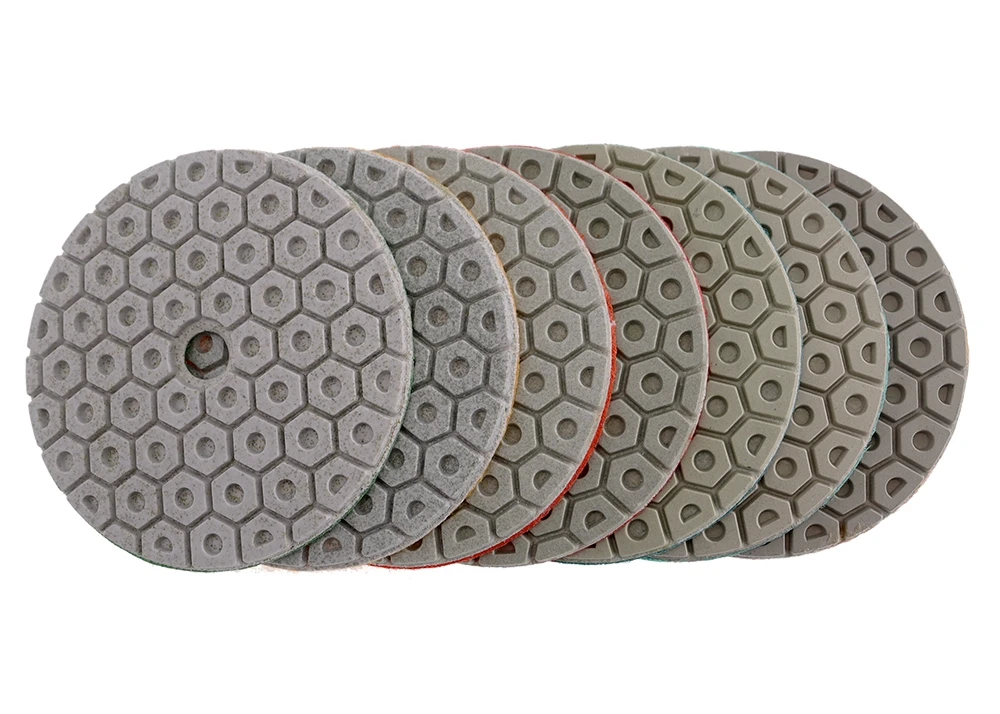 7PCS/Set Super 4Inch Stone Polishing Pads Wet 100mm Wet Polishing Pad For Granite Marble Concrete Grinding Discs