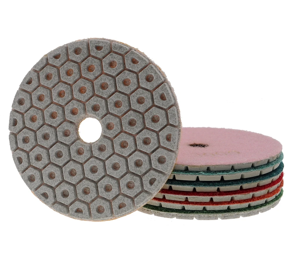 7PCS/Set Super 4Inch Stone Polishing Pads Wet 100mm Wet Polishing Pad For Granite Marble Concrete Grinding Discs