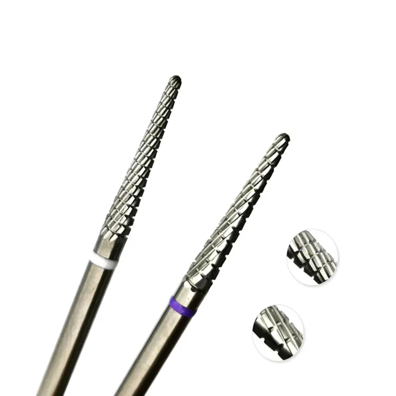 HYTOOS Carbide Cuticle Clean Nail Bit Cone Nail Drill Bits Electric Grinding Burr Manicure Drills Nails Accessories Tools