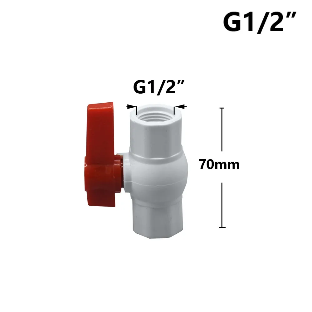 20~90mm Thread and Socket Type PVC Ball Valve Garden Irrigation Fittings Switch Ball Valve DN15/20/25/32/40/50/65/80