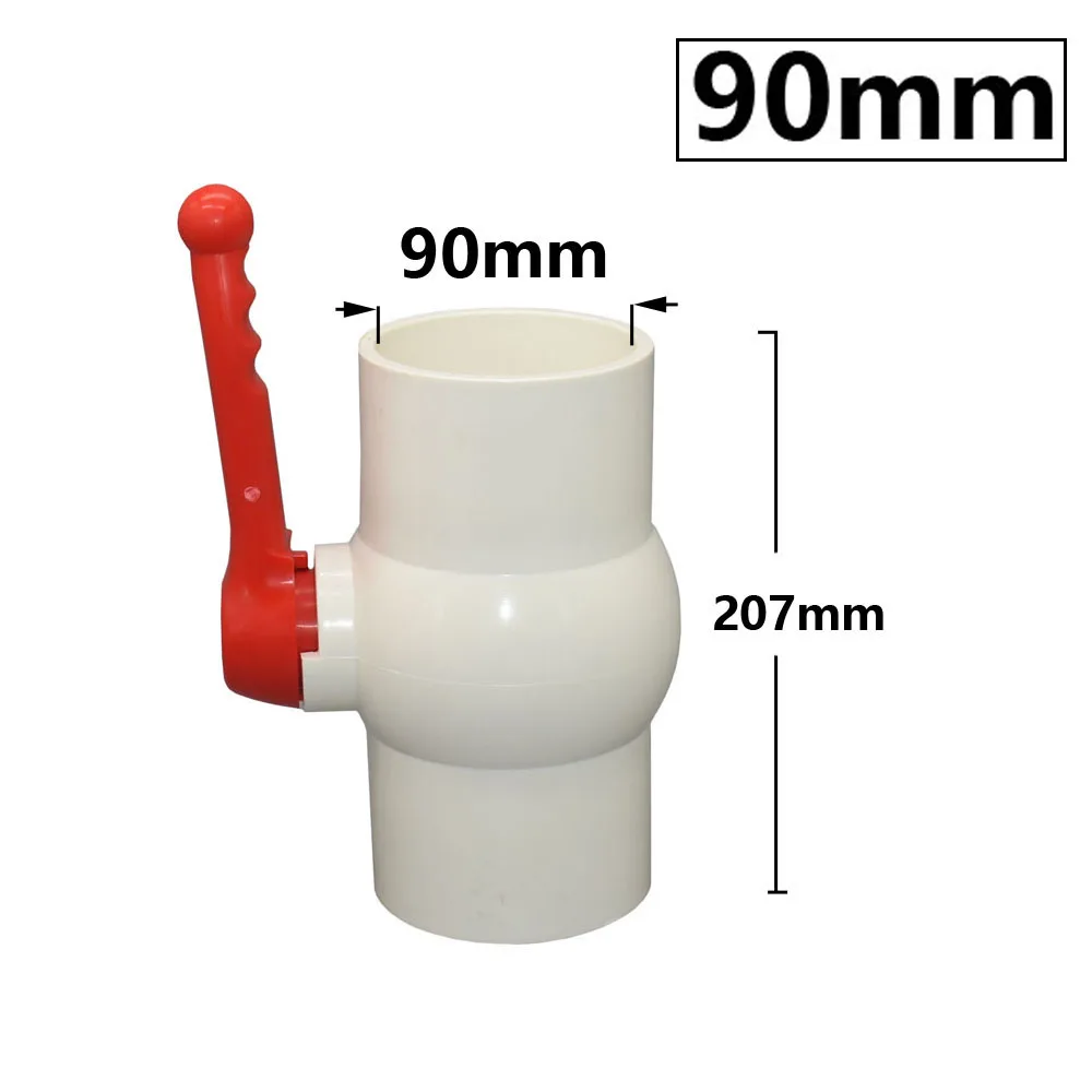 20~90mm Thread and Socket Type PVC Ball Valve Garden Irrigation Fittings Switch Ball Valve DN15/20/25/32/40/50/65/80