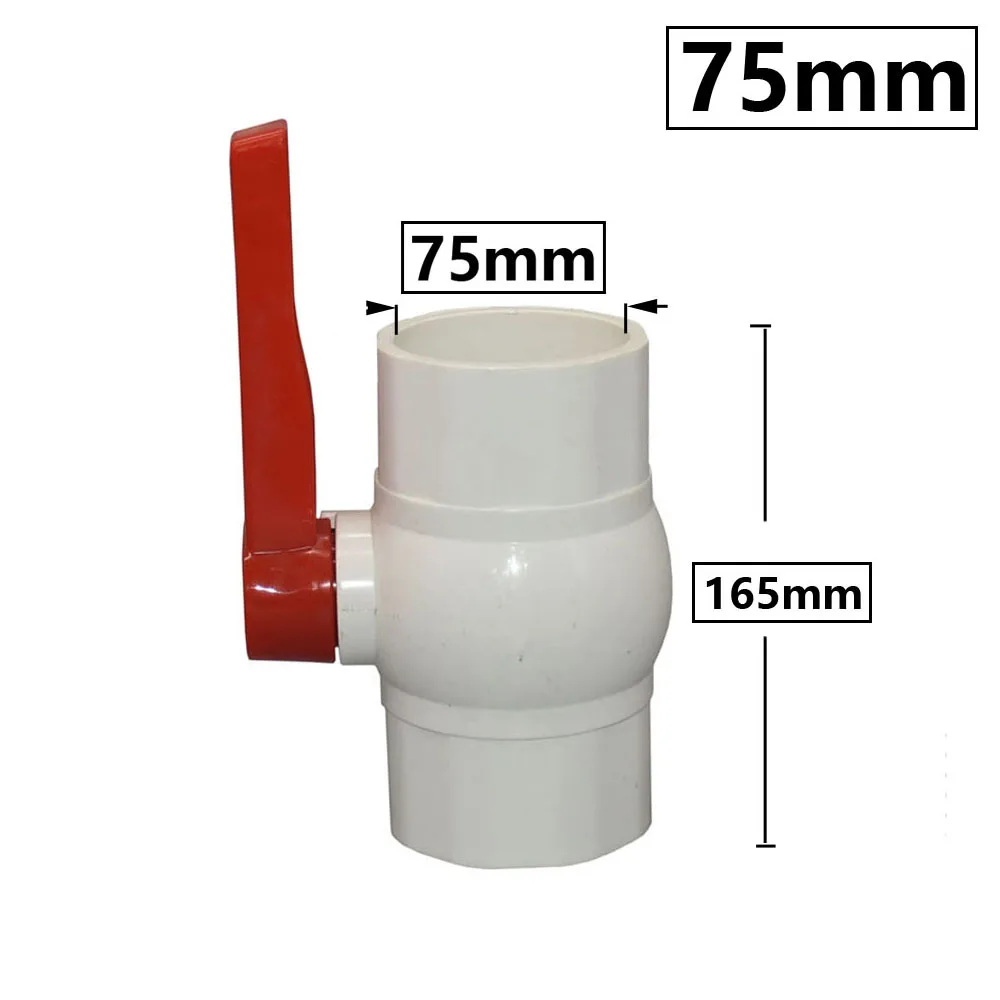 20~90mm Thread and Socket Type PVC Ball Valve Garden Irrigation Fittings Switch Ball Valve DN15/20/25/32/40/50/65/80