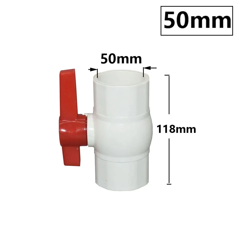 20~90mm Thread and Socket Type PVC Ball Valve Garden Irrigation Fittings Switch Ball Valve DN15/20/25/32/40/50/65/80