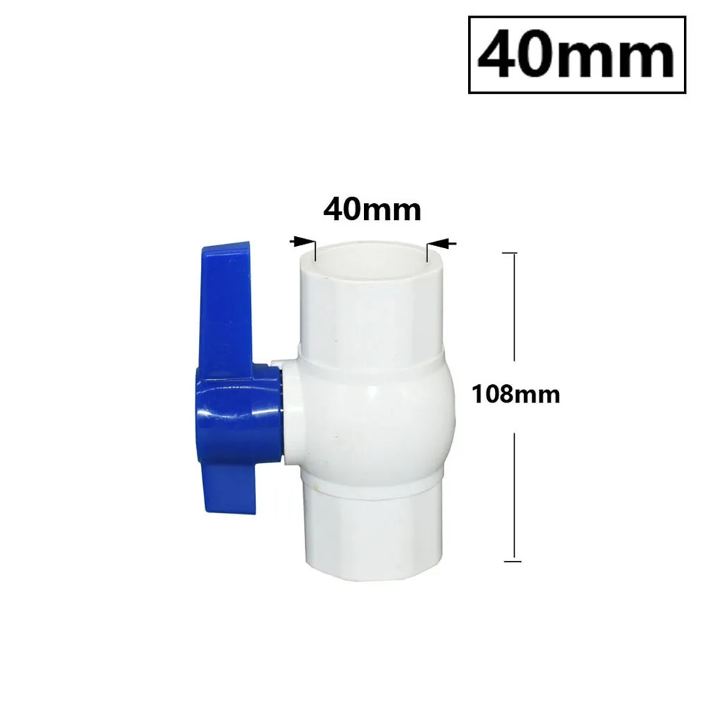 20~90mm Thread and Socket Type PVC Ball Valve Garden Irrigation Fittings Switch Ball Valve DN15/20/25/32/40/50/65/80