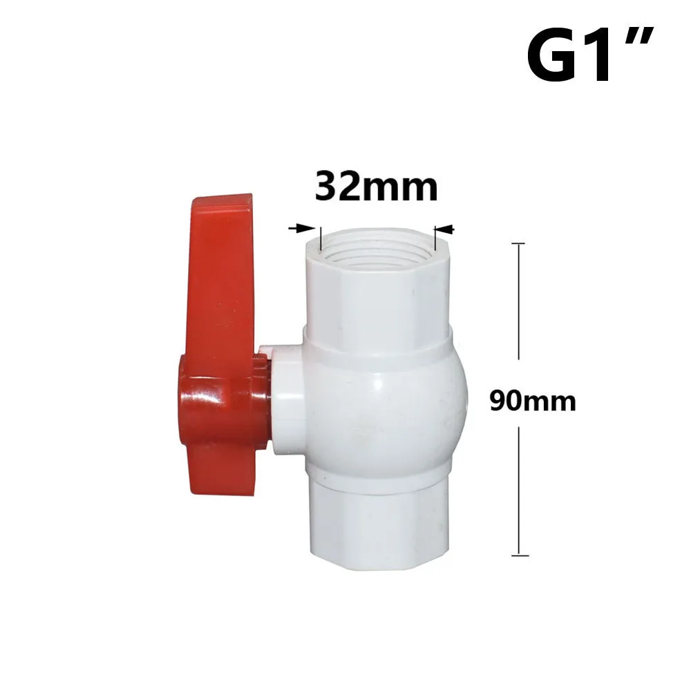 20~90mm Thread and Socket Type PVC Ball Valve Garden Irrigation Fittings Switch Ball Valve DN15/20/25/32/40/50/65/80