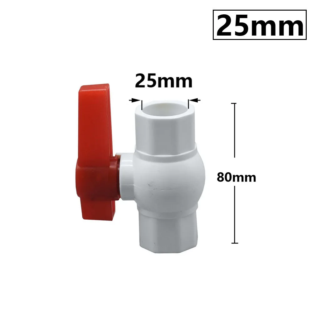20~90mm Thread and Socket Type PVC Ball Valve Garden Irrigation Fittings Switch Ball Valve DN15/20/25/32/40/50/65/80