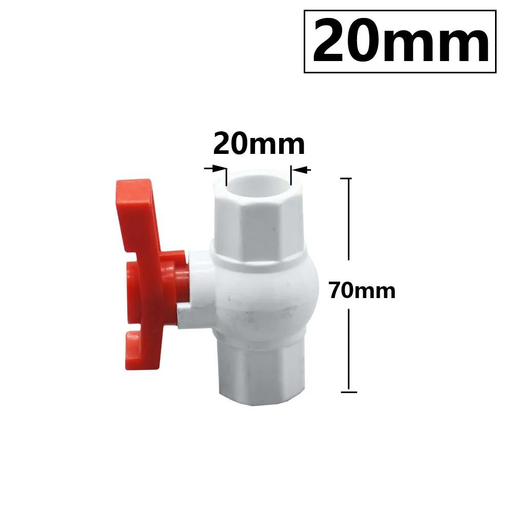 20~90mm Thread and Socket Type PVC Ball Valve Garden Irrigation Fittings Switch Ball Valve DN15/20/25/32/40/50/65/80