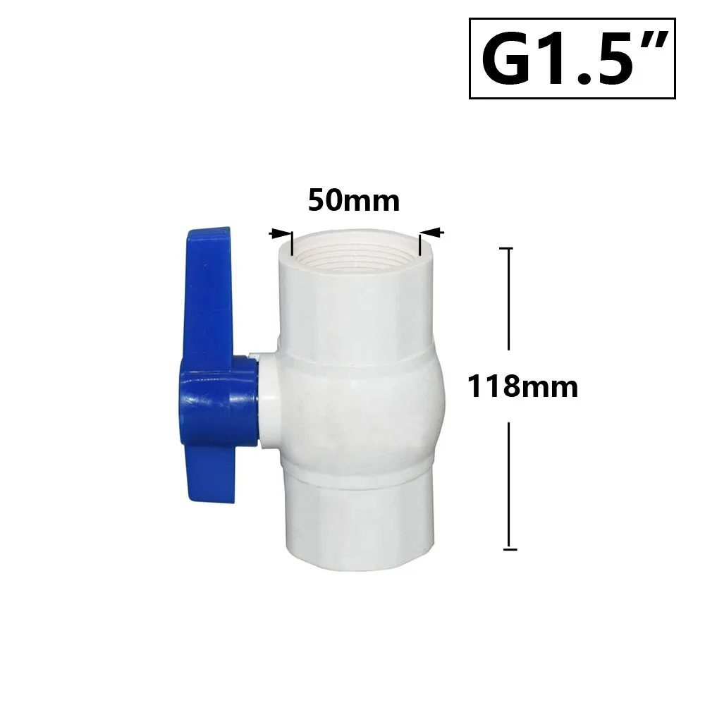20~90mm Thread and Socket Type PVC Ball Valve Garden Irrigation Fittings Switch Ball Valve DN15/20/25/32/40/50/65/80