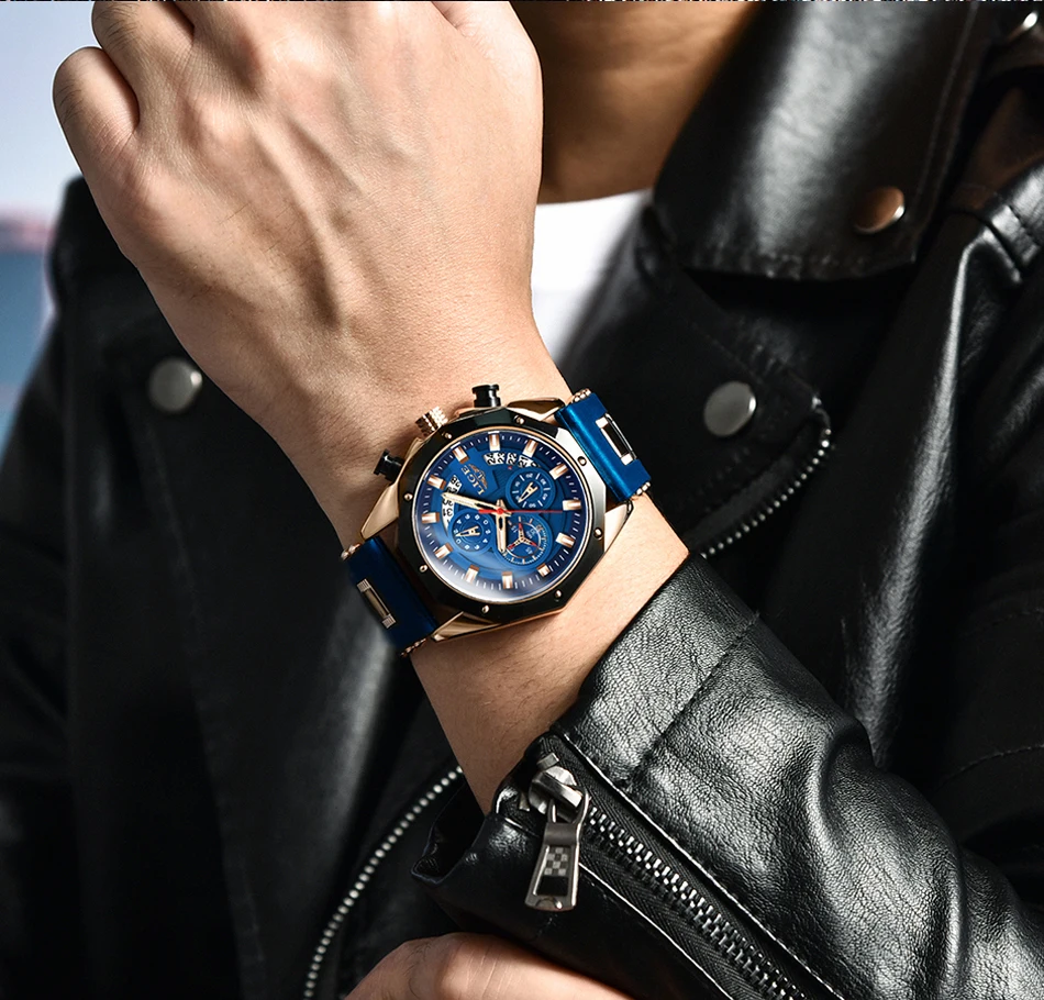 LIGE Fashion Men Watches Top Brand Luxury Silicone Sport Watch Men Quartz Date Clock Waterproof Wristwatch Chronograph Clock Man