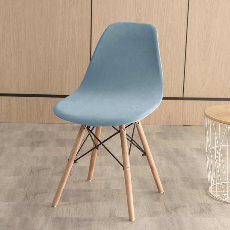 Velvet Shell Chair Cover Stretch Armless Dining Chair Covers Solid Color Elastic Bar Dining Seat Cover Home Hotel Party Banquet
