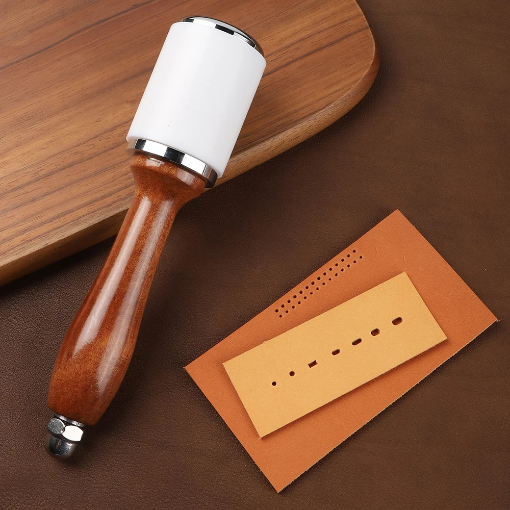 WUTA Professional Leather Carve Hammer 460g Nylon Hammers Mallet Wood Handle For Leathercraft Punch Printing Percussion DIY Tool