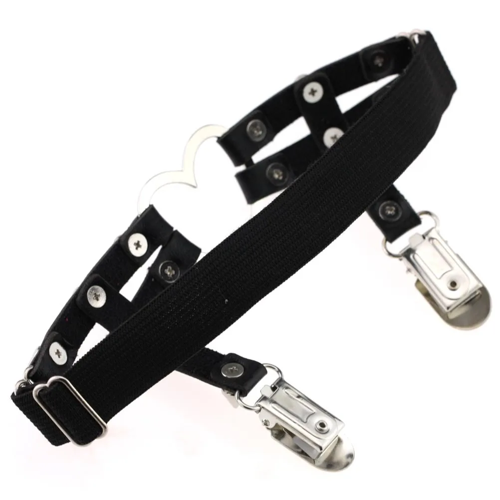 DIEZI PU Leather Elastic Garter Belt Leg Thigh Ring Suspender Stockings Belt Leg Chain Harness Rivet Heart Anklet Body Jewelry