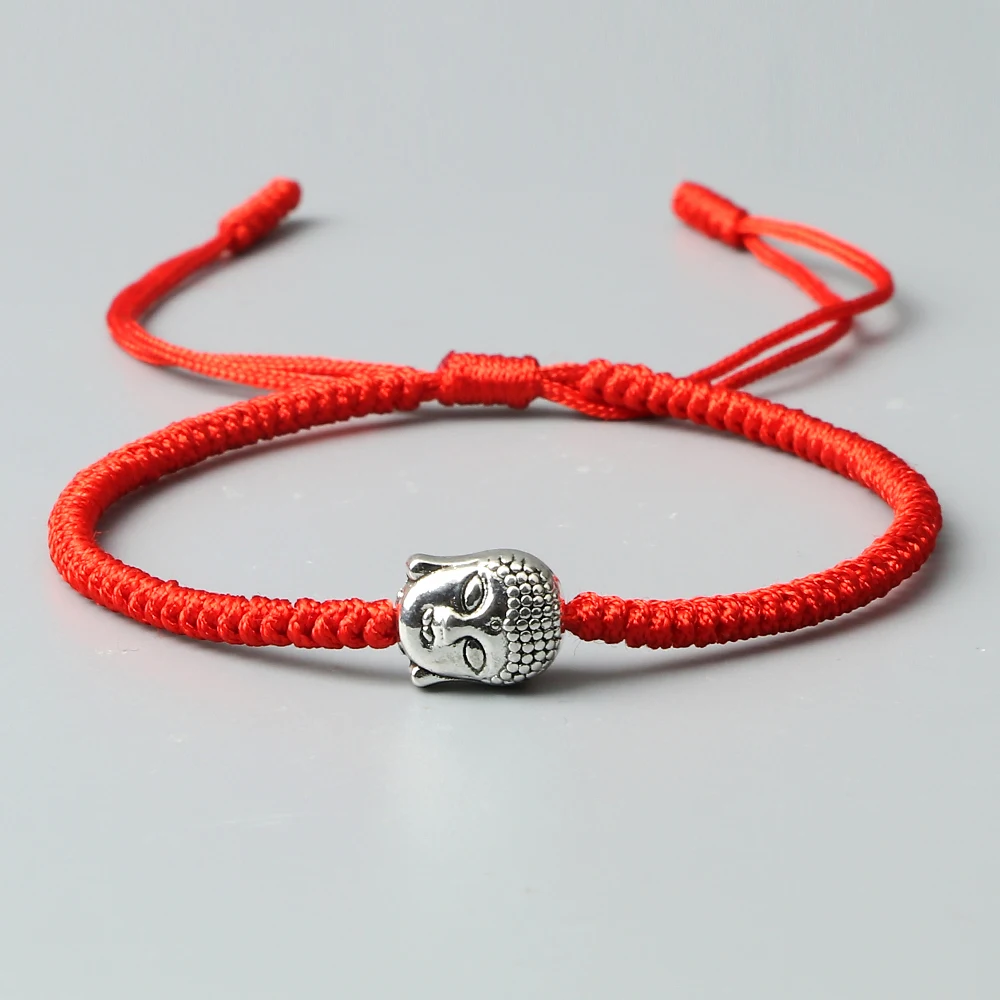 Ethnic Tibetan Buddha Head Woven Bracelets For Men Handmade Rope Retro Elephant Pendant Lucky Bracelet Women Yoga Energy Jewelry