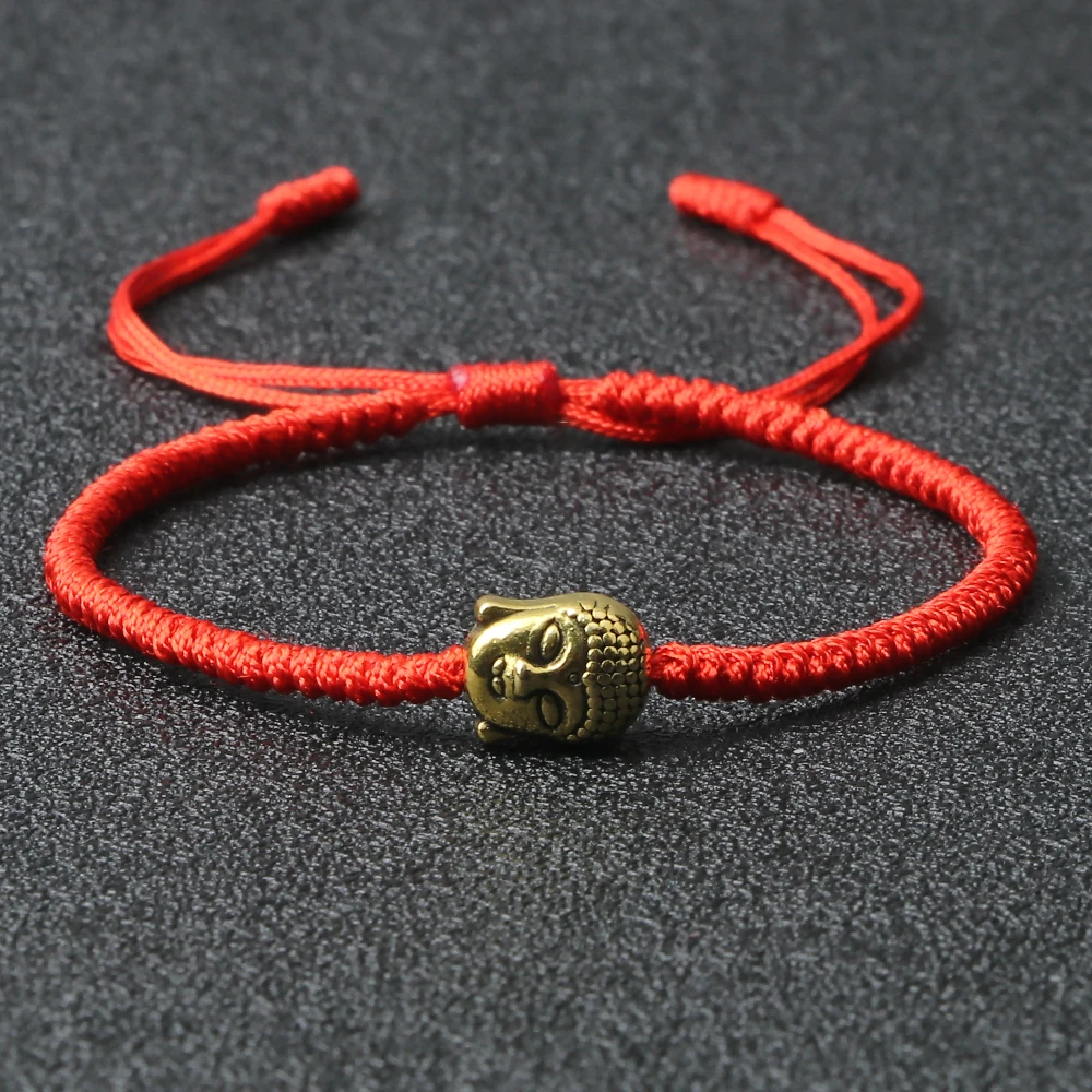 Ethnic Tibetan Buddha Head Woven Bracelets For Men Handmade Rope Retro Elephant Pendant Lucky Bracelet Women Yoga Energy Jewelry