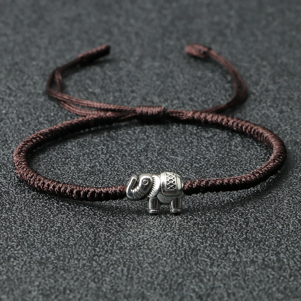 Ethnic Tibetan Buddha Head Woven Bracelets For Men Handmade Rope Retro Elephant Pendant Lucky Bracelet Women Yoga Energy Jewelry
