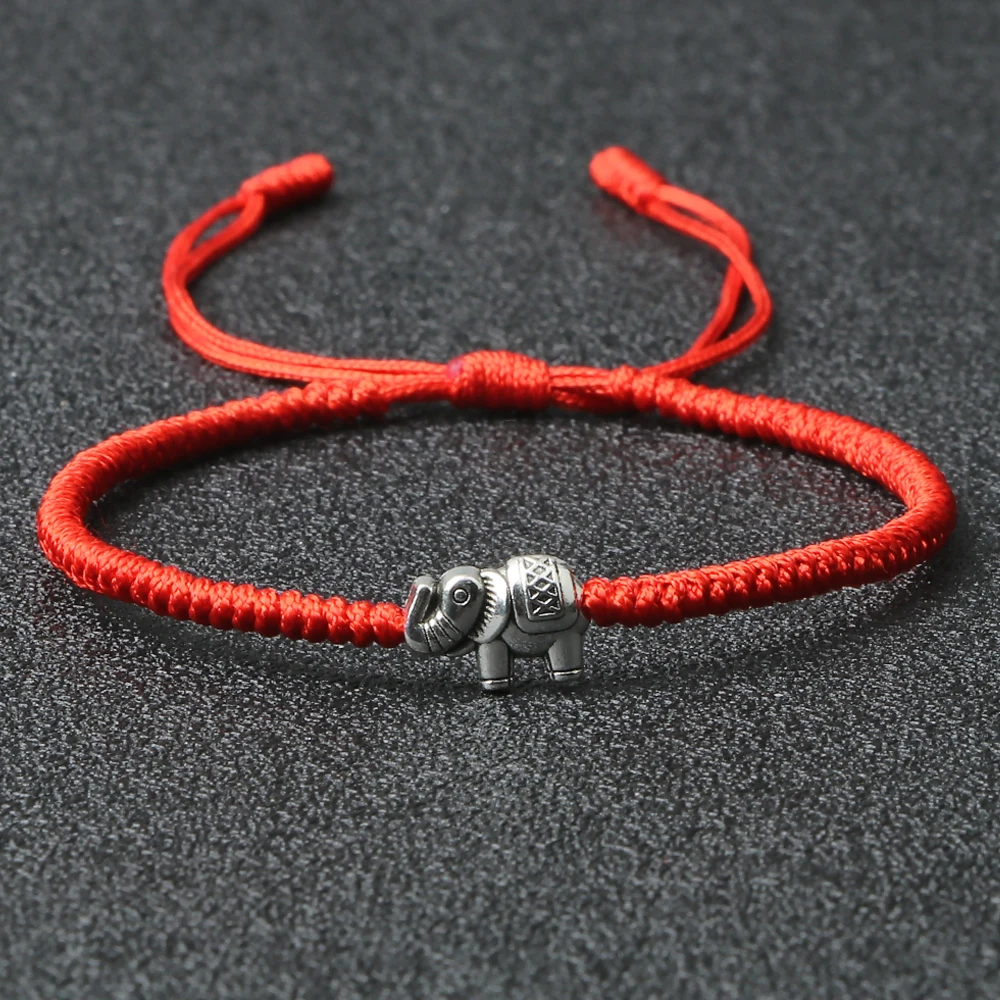 Ethnic Tibetan Buddha Head Woven Bracelets For Men Handmade Rope Retro Elephant Pendant Lucky Bracelet Women Yoga Energy Jewelry