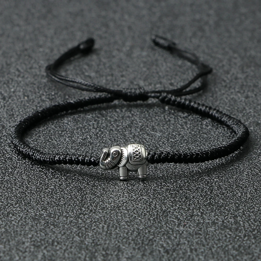 Ethnic Tibetan Buddha Head Woven Bracelets For Men Handmade Rope Retro Elephant Pendant Lucky Bracelet Women Yoga Energy Jewelry