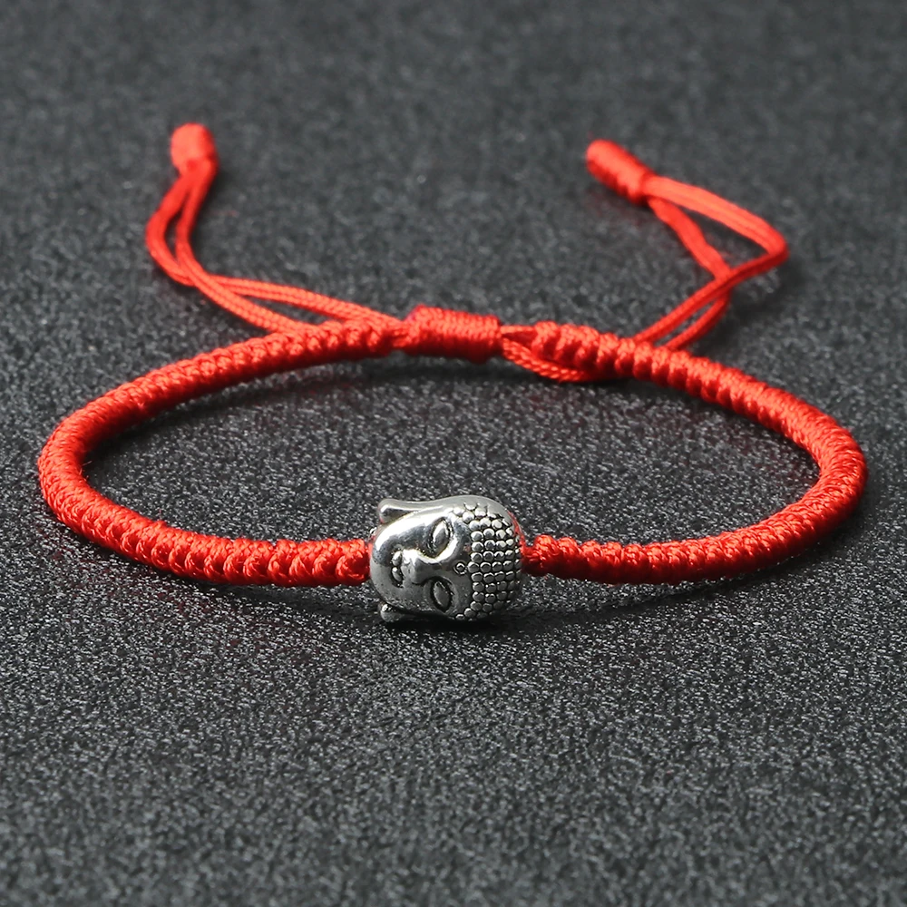 Ethnic Tibetan Buddha Head Woven Bracelets For Men Handmade Rope Retro Elephant Pendant Lucky Bracelet Women Yoga Energy Jewelry
