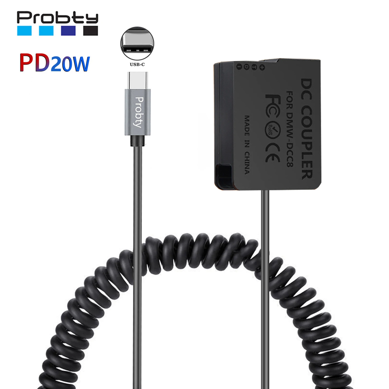 DMW-BLC12 Dummy Battery DMW-DCC8 PD20W USB-C Kit Coupler for Panasonic GX8 FZ1000 FZ300 FZ200 G6 G7 G80 G81 G85 GH2 GX8