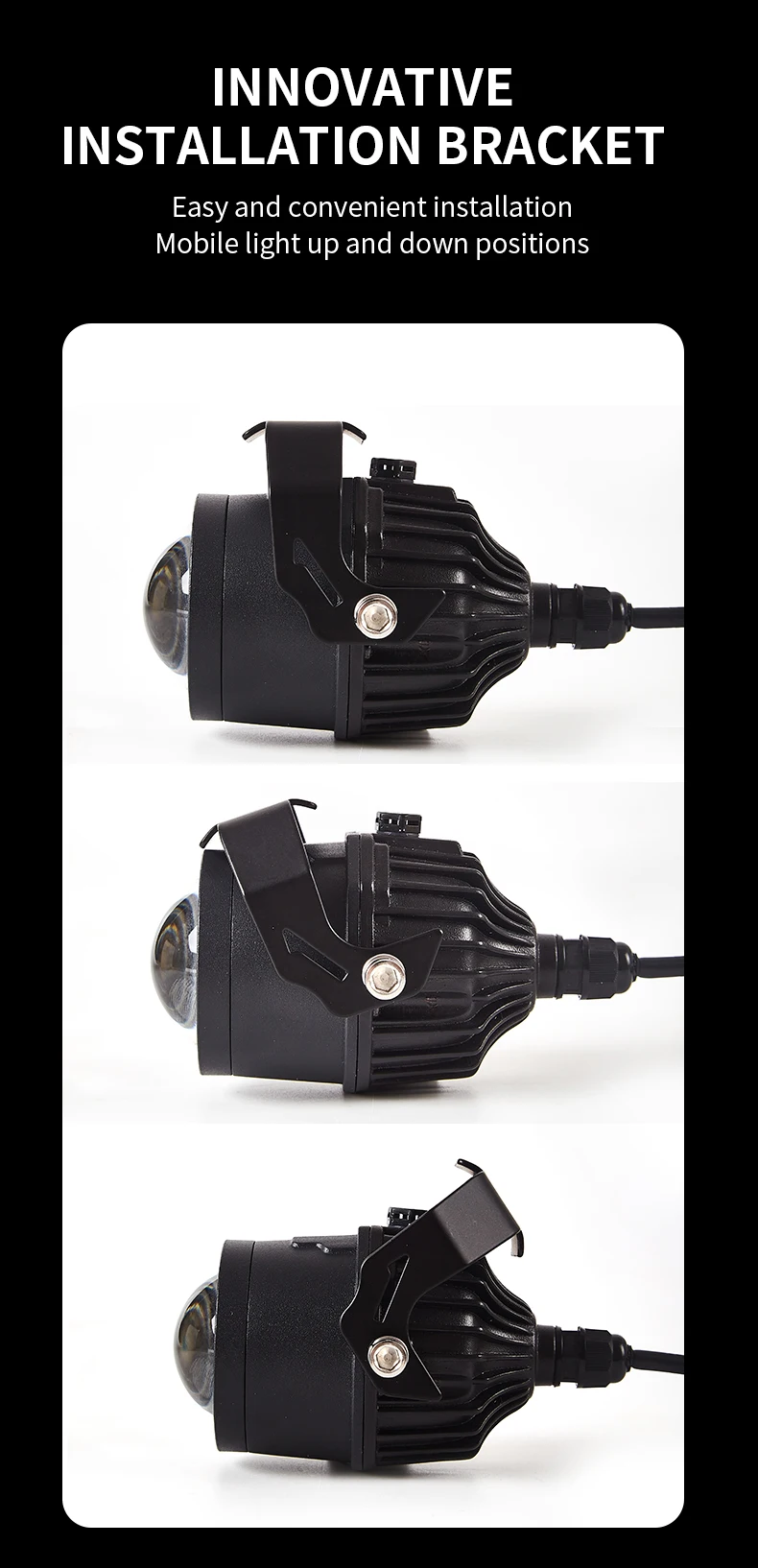 Motorcycle LED Spotlight Electric Vehicle Paving Lens High and Low Beam Tangent Integral Headlamp Auxiliary Lamp Headlamp