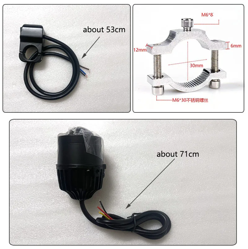 Motorcycle LED Spotlight Electric Vehicle Paving Lens High and Low Beam Tangent Integral Headlamp Auxiliary Lamp Headlamp