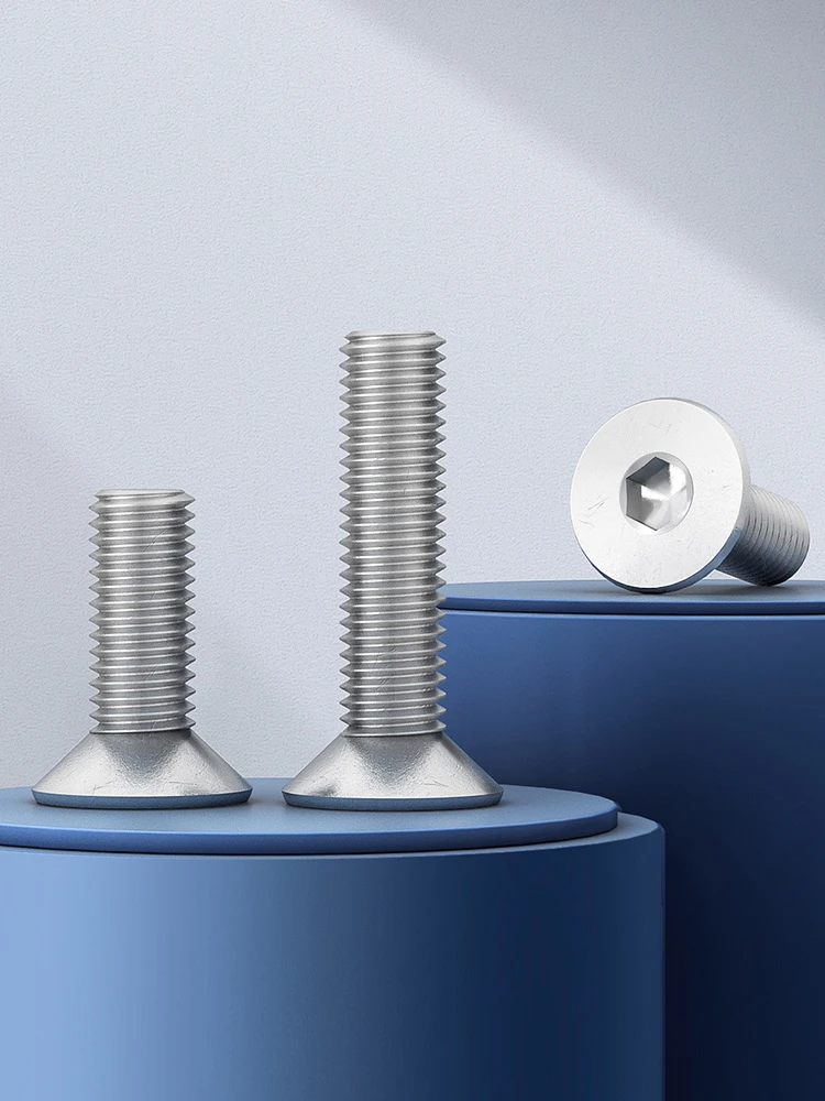 M2 M2.5 M3 M4 M5 M6 M8 DIN7911 304 A2 Stainless Steel Hexagon Hex Socket Flat Countersunk Head Furniture Screws Allen Bolts