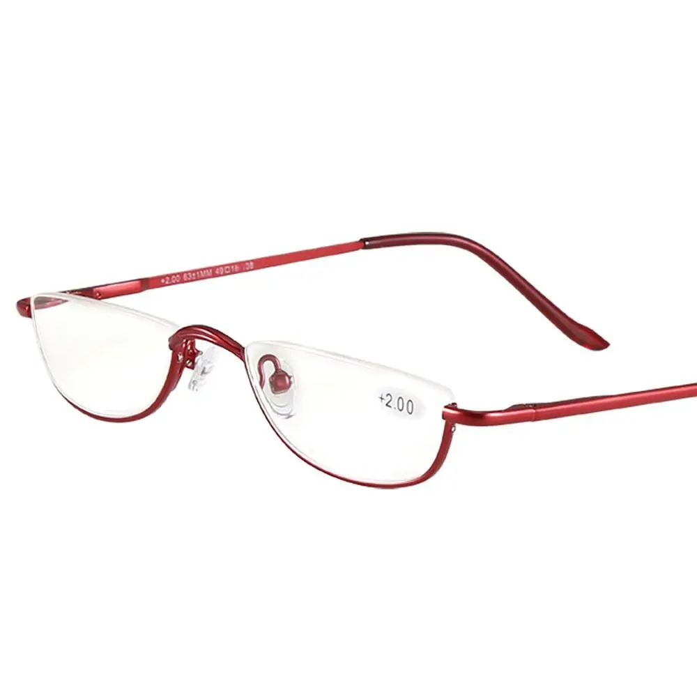 +1.00~+4.0 Unisex Reading Glasses Spring Hinge Metal Half Moon Reading Glasses Ultra Light Resin Eyeglasses Half Frame Glasses