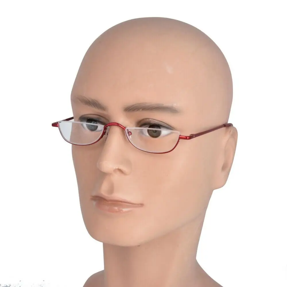 +1.00~+4.0 Unisex Reading Glasses Spring Hinge Metal Half Moon Reading Glasses Ultra Light Resin Eyeglasses Half Frame Glasses
