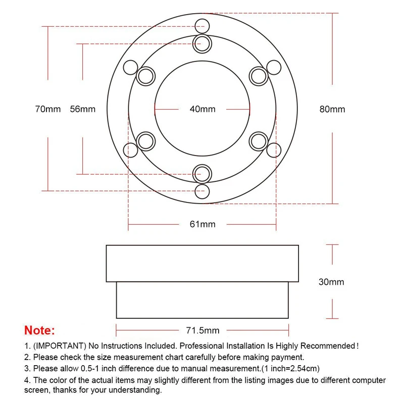 Universal 13/14inch game Steering Wheel Adapter Plate 70mm Racing PCD game Modification For Logitech G29 G920 G923
