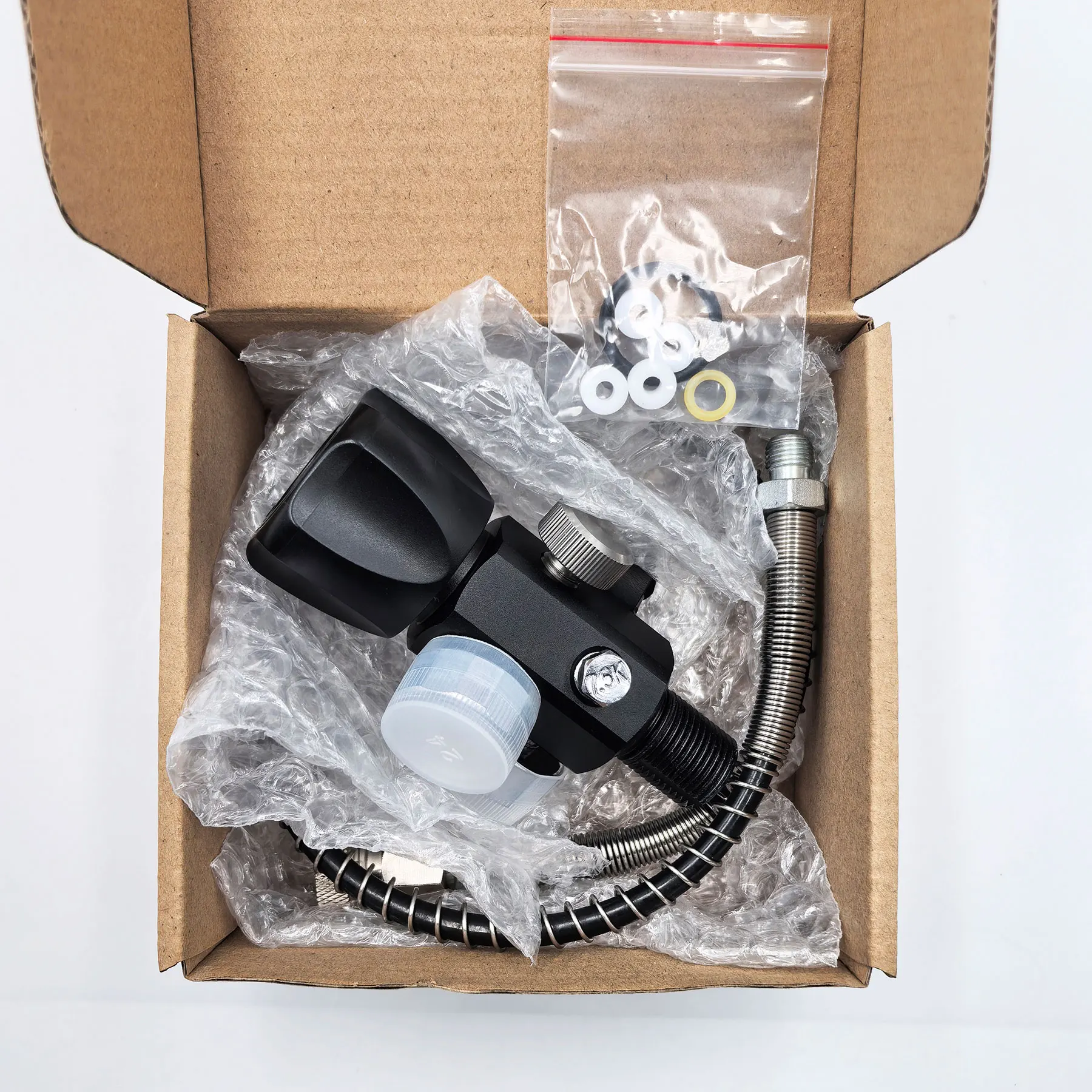 High Pressure DIN Valve Adapter with Gauge Hose, Tank Fill Station Cylinder Refill Charging Valve, M18*1.5, 5/8