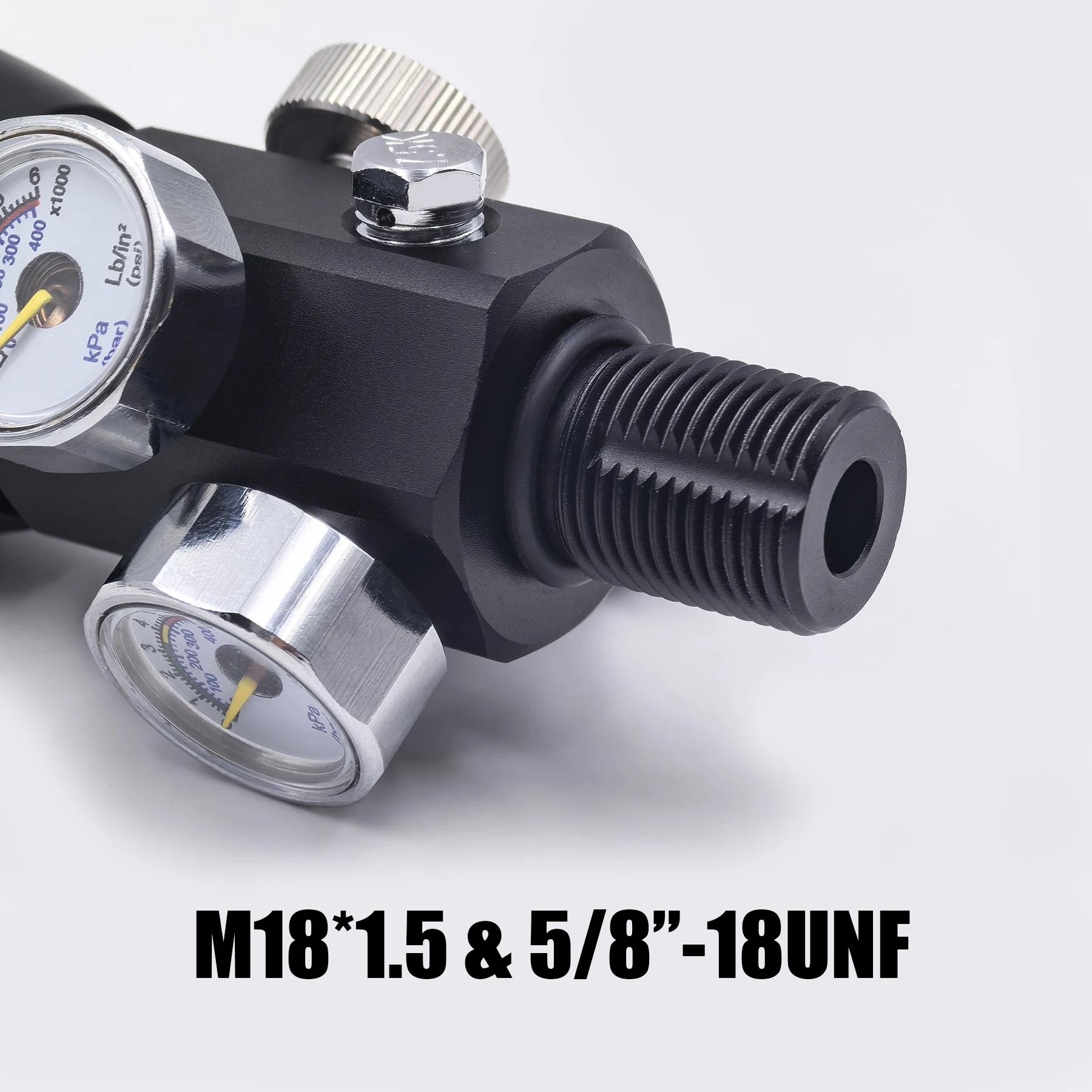 High Pressure DIN Valve Adapter with Gauge Hose, Tank Fill Station Cylinder Refill Charging Valve, M18*1.5, 5/8
