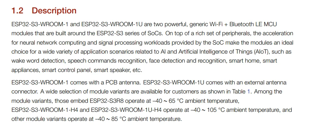 ESP32-S3-WROOM-1U Module, Built-in ESP32S3 Series Chip Wi-Fi+Bluetooth 5.0 Low Energy MCU Module Flash 2MB 8MB