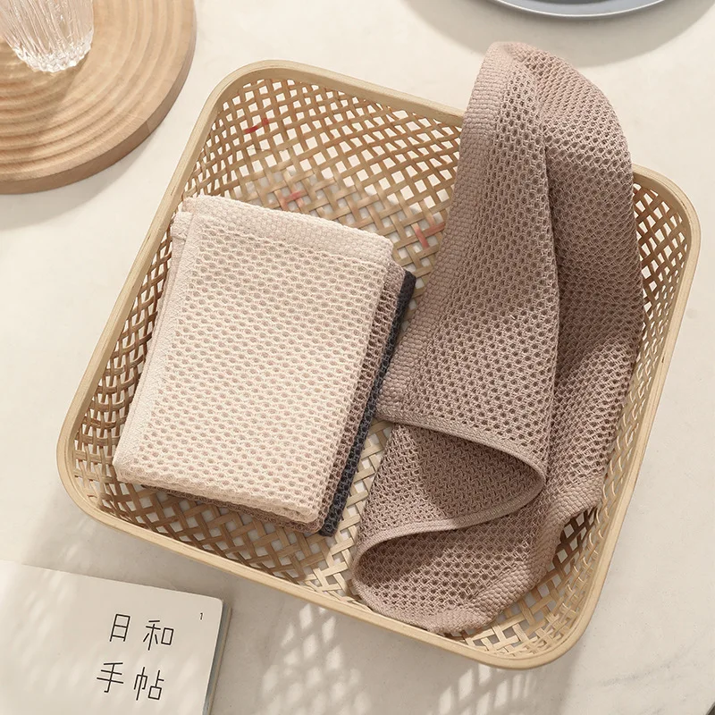 4/6Pcs Cotton Dishcloth Soft Absorbent Kitchen Towel Household Cleaning Cloth Kitchen Tools Gadgets Wash Cloth