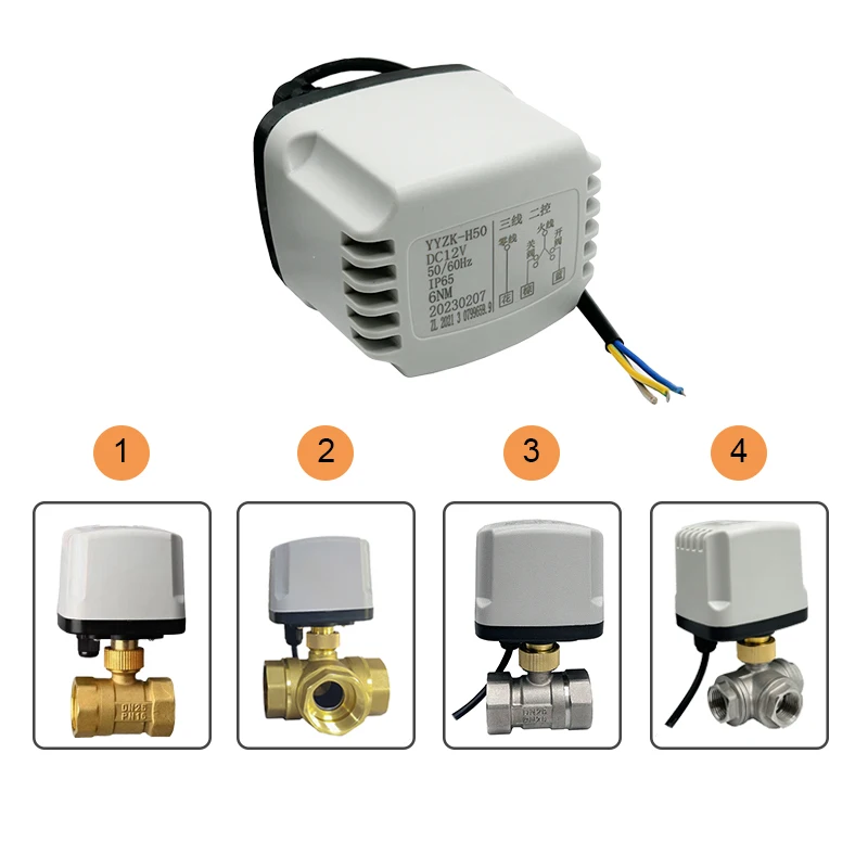DN15 DN20 DN25 DN50 Waterproof Electric Ball Valve Actuator AC220V DC24V DC12V Motorized Ball Valve Motor 1/2" 3/4" 1" 2"