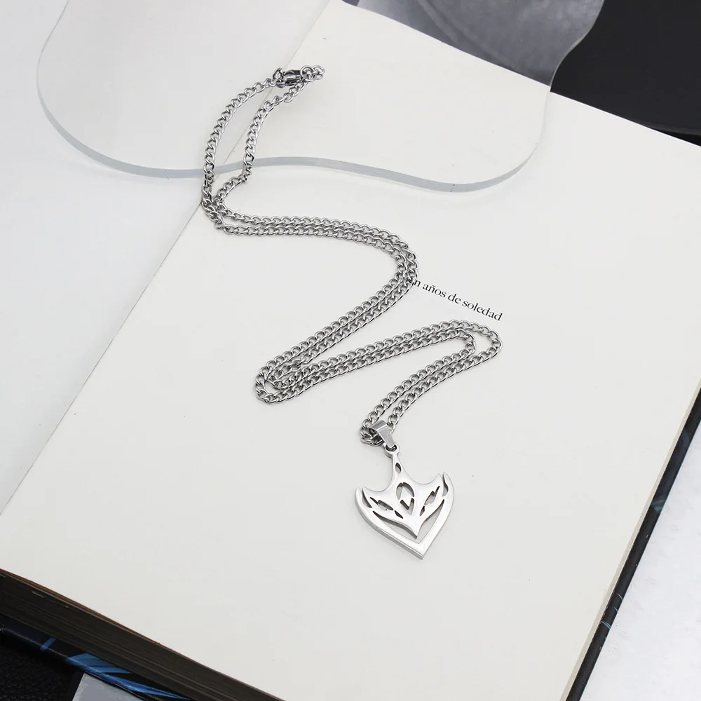 New Genshin Impact Necklace For Teen Punk Anime Cartoon Tartaglia Titanium Steel Necklace Jewelry Accessories For Men Gifts