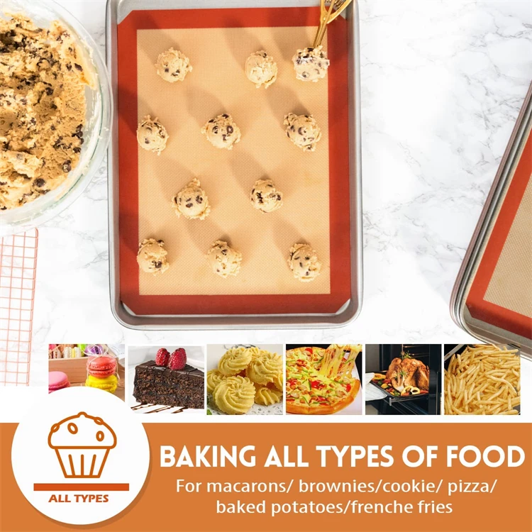 LMETJMA Silicone Baking Mat Non-Stick Reusable Silicone Pastry Baking Mat Food Grade Liquid Silicone Baking Mats KC0474
