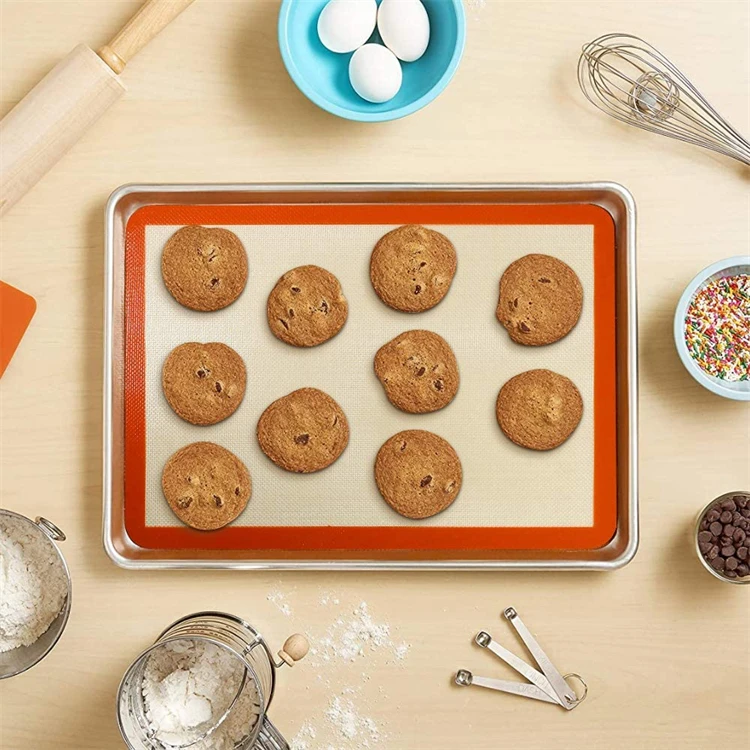 LMETJMA Silicone Baking Mat Non-Stick Reusable Silicone Pastry Baking Mat Food Grade Liquid Silicone Baking Mats KC0474