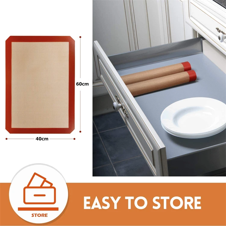 LMETJMA Silicone Baking Mat Non-Stick Reusable Silicone Pastry Baking Mat Food Grade Liquid Silicone Baking Mats KC0474