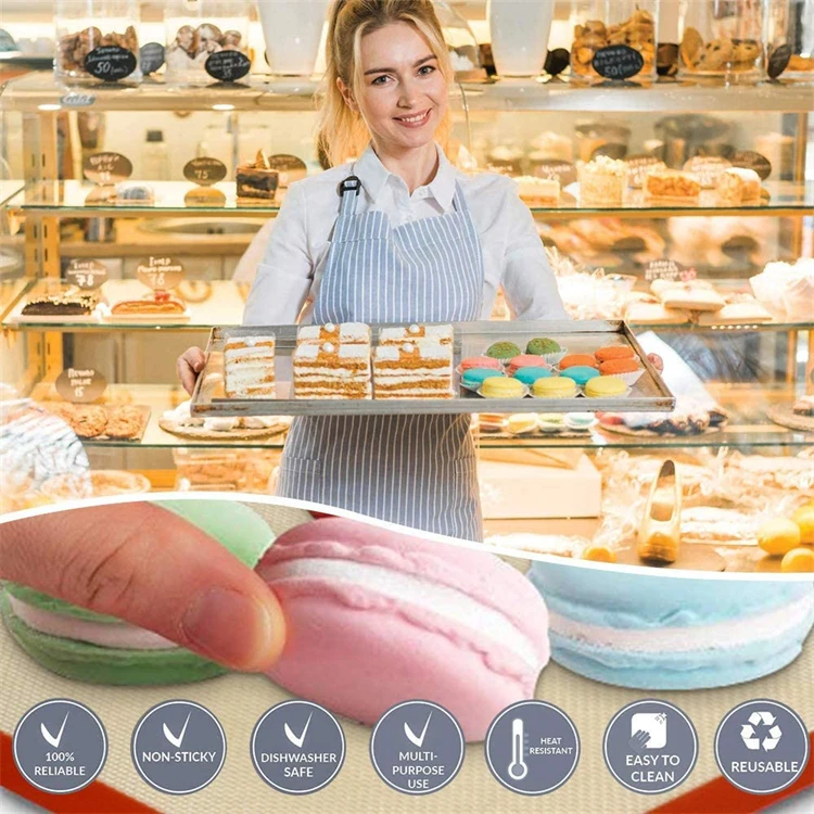 LMETJMA Silicone Baking Mat Non-Stick Reusable Silicone Pastry Baking Mat Food Grade Liquid Silicone Baking Mats KC0474