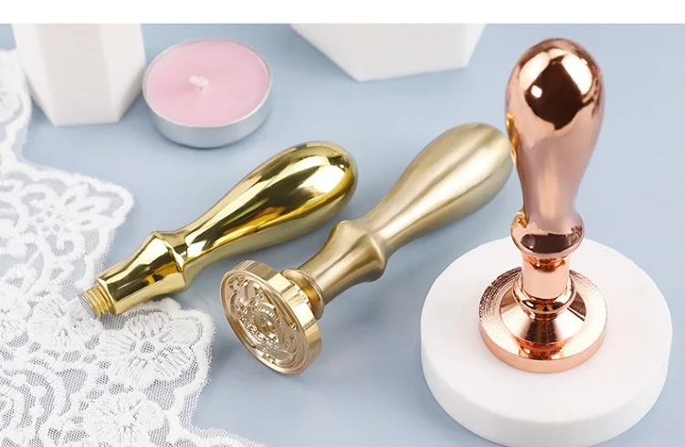 Wax Seal Stamp DIY Handmade Art Tools Fire Paint Stamp Handle Antique Metal Sealing Rosewood Handle Wedding Invitations SB024