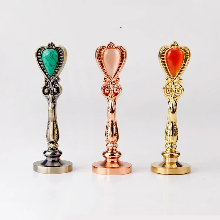 Wax Seal Stamp DIY Handmade Art Tools Fire Paint Stamp Handle Antique Metal Sealing Rosewood Handle Wedding Invitations SB024