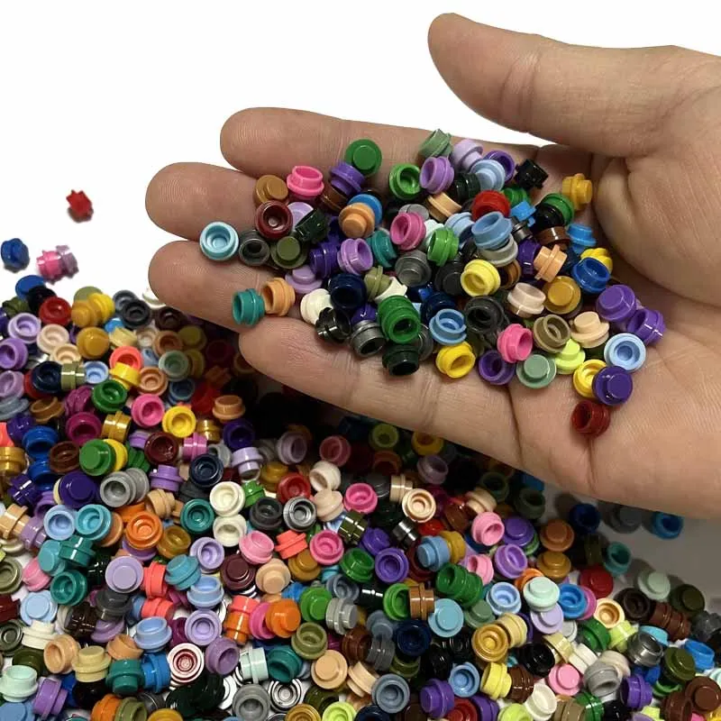 Round Plate 1x1 Building Block Parts Brick Mosaic Maker Toys Pixel Art Remix Painting 53+ Colors Compatible 4073/6141 930pcs/Lot