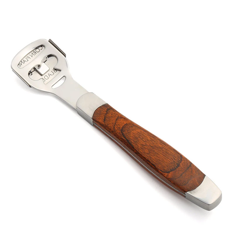 Color Wood Handle Foot File Dead Skin Shaver Corn Cuticle Cutter Remover Rasp File Foot Callus With 10 Blades Foot Scraper Set