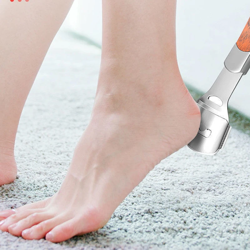 Color Wood Handle Foot File Dead Skin Shaver Corn Cuticle Cutter Remover Rasp File Foot Callus With 10 Blades Foot Scraper Set