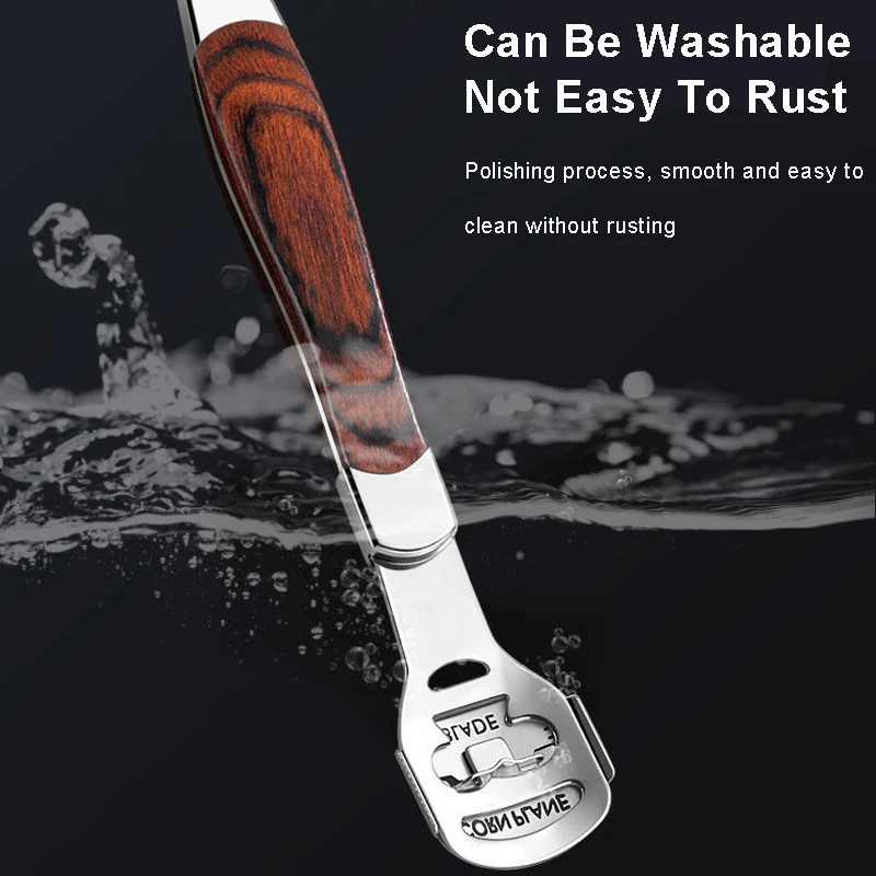 Color Wood Handle Foot File Dead Skin Shaver Corn Cuticle Cutter Remover Rasp File Foot Callus With 10 Blades Foot Scraper Set