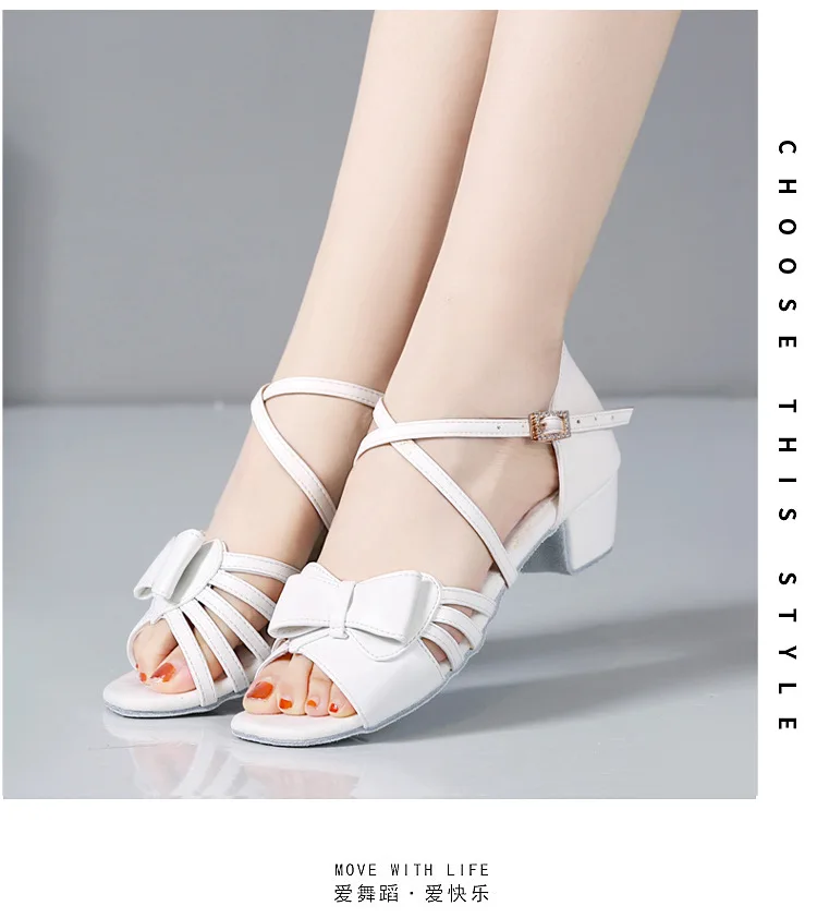 New Girls Ballroom Latin Dance Shoes Women Children's Dance Shoes Women Professional Child/Kids/Salsa Practice Shoes Sandal