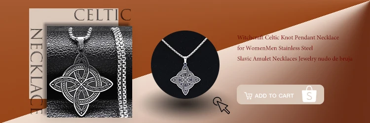 Witchcraft Celtic Witch Knot Pendant Necklace for Women Men Stainless Steel Slavic Protection Amulet Jewelry nudo de bruja N3380